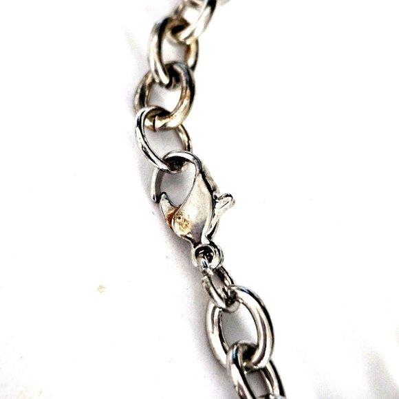 Jaclyn Smith Silver Tone Cable Chain Bracelet w/ Initial J Rhinestone Charm - Picture 4 of 4